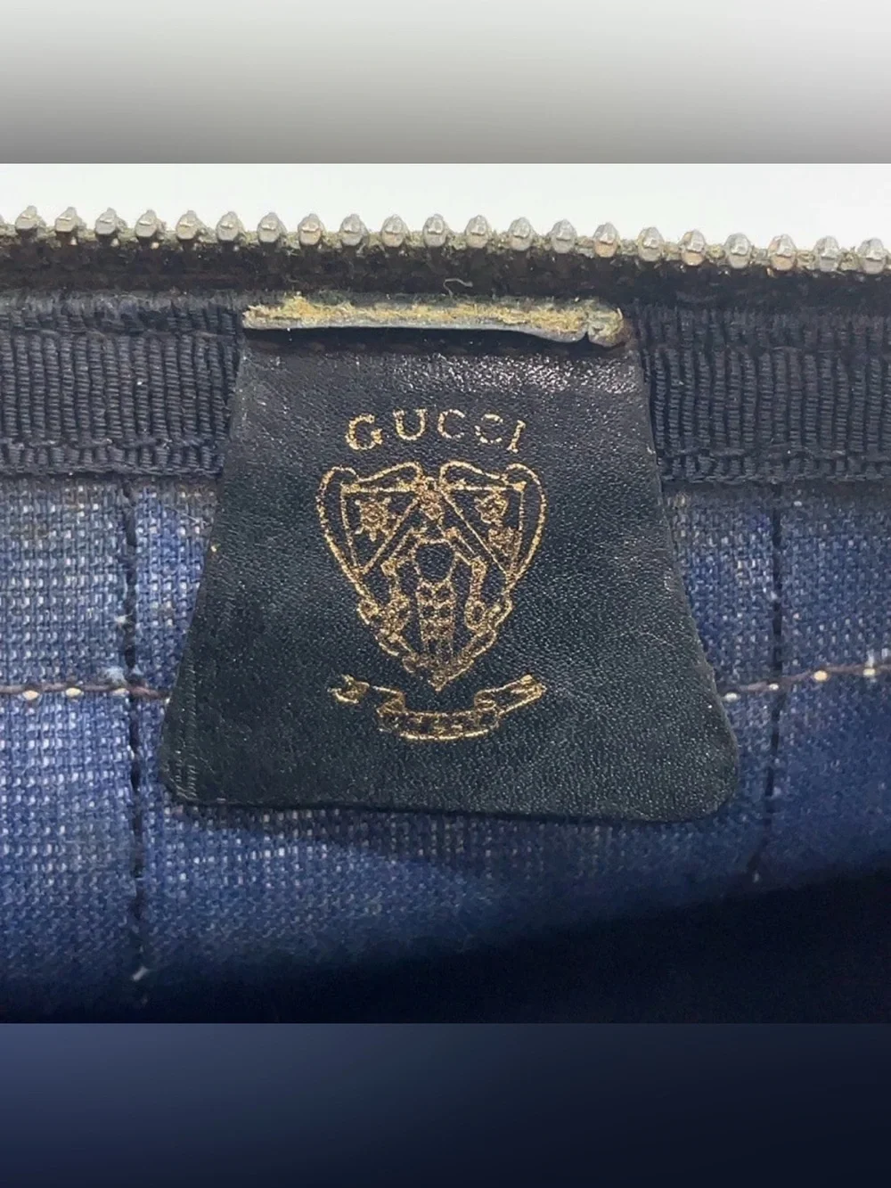 ✨Final Price✨Gucci GG Supreme Sherry Line Navy Mini Boston Bag~AS IS w/callouts - Picture 12 of 16